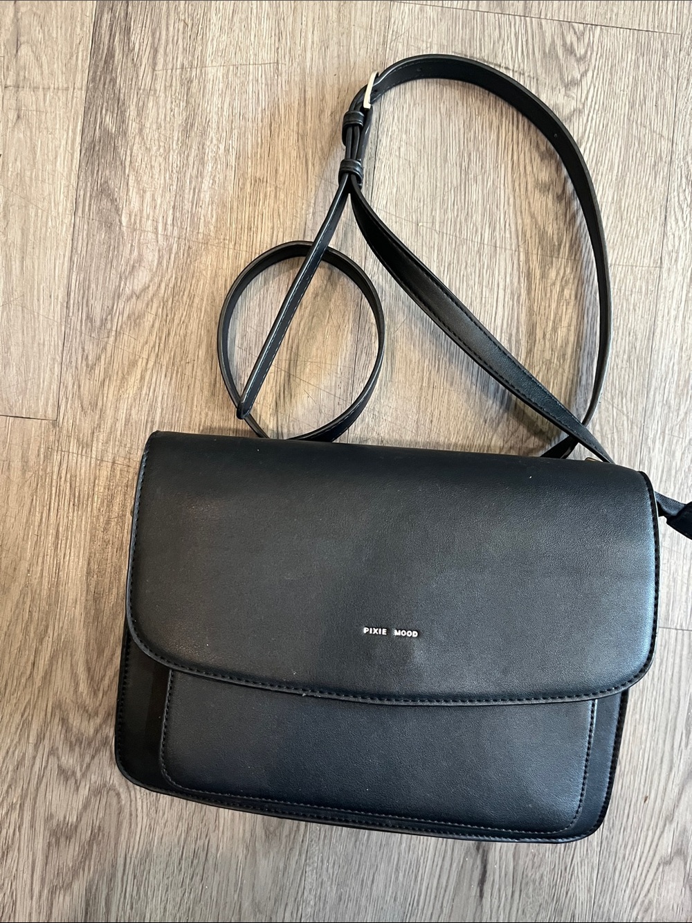 Pixie Mood Black Crossbody Flap Bag